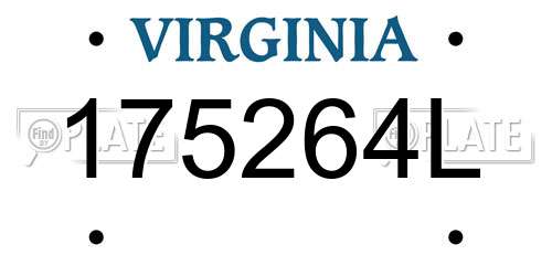 175264L Virginia License Plate