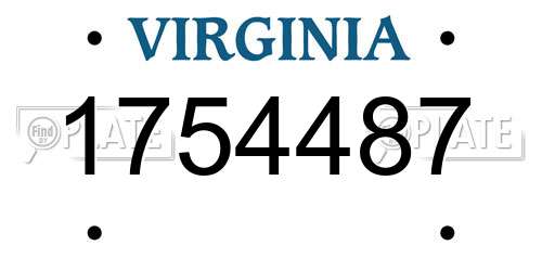 1754487 Virginia License Plate