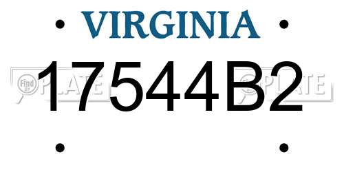 17544B2 Virginia License Plate