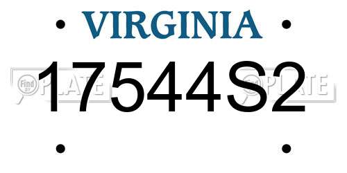 17544S2 Virginia License Plate