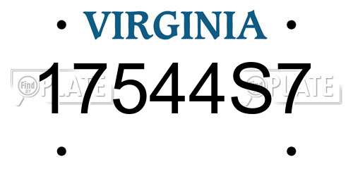 17544S7 Virginia License Plate