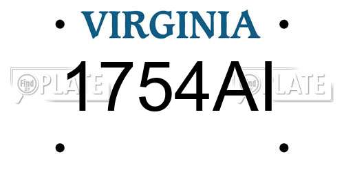 1754AI Virginia License Plate