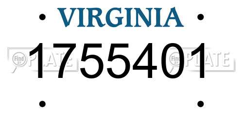 1755401 Virginia License Plate