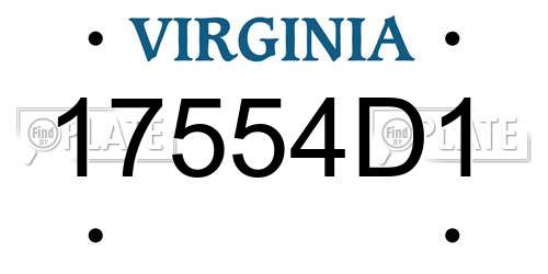 17554D1 Virginia License Plate