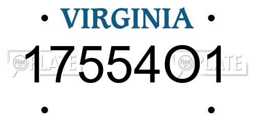 17554O1 Virginia License Plate