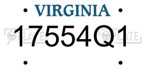 17554Q1 Virginia License Plate