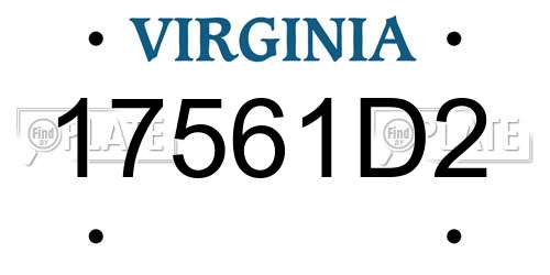 17561D2 Virginia License Plate