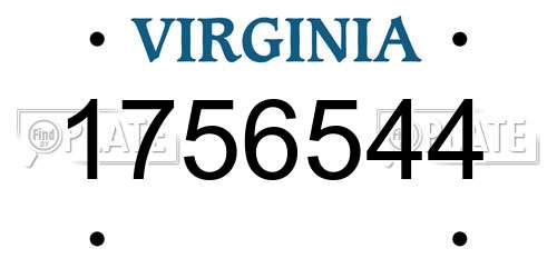 1756544 Virginia License Plate