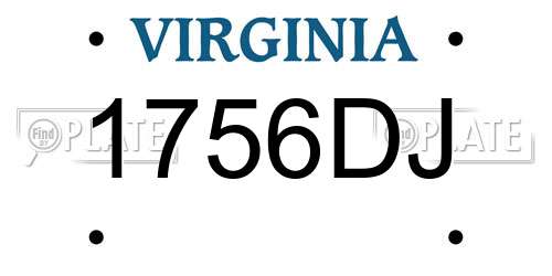 1756DJ Virginia License Plate