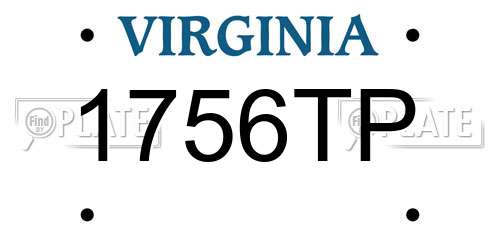 1756TP Virginia License Plate