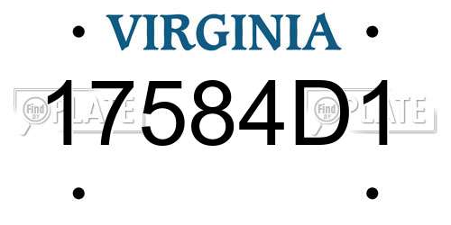 17584D1 Virginia License Plate