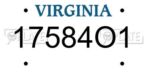 17584O1 Virginia License Plate