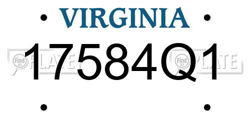 17584Q1 Virginia License Plate