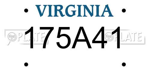 175A41 Virginia License Plate