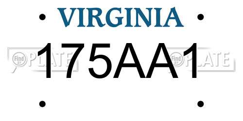 175AA1 Virginia License Plate