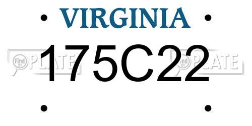 175C22 Virginia License Plate