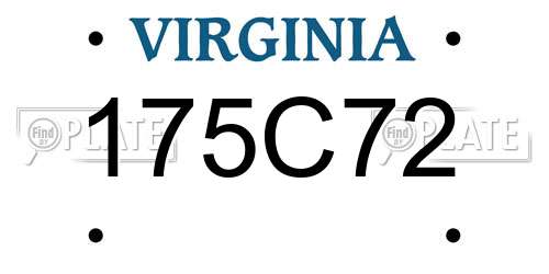 175C72 Virginia License Plate