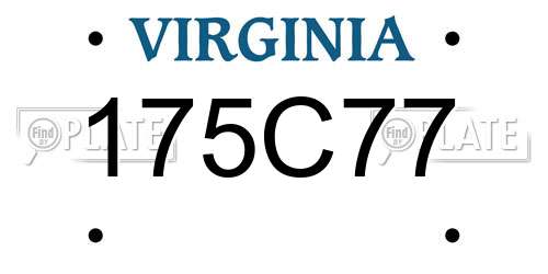 175C77 Virginia License Plate
