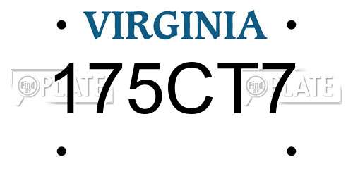 175CT7 Virginia License Plate