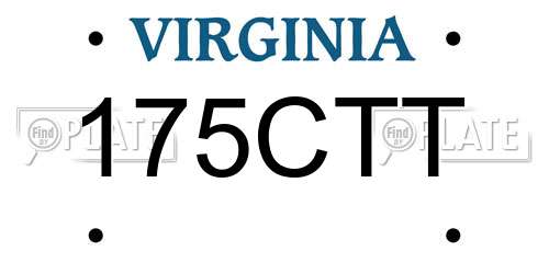 175CTT Virginia License Plate