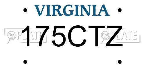 175CTZ Virginia License Plate