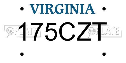 175CZT Virginia License Plate