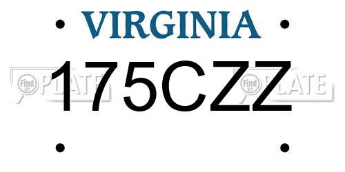 175CZZ Virginia License Plate