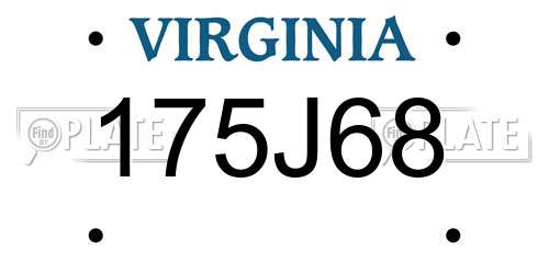 175J68 Virginia License Plate