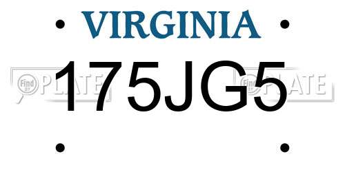 175JG5 Virginia License Plate