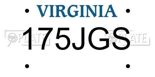 175JGS Virginia License Plate