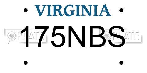 175NBS Virginia License Plate