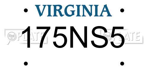 175NS5 Virginia License Plate