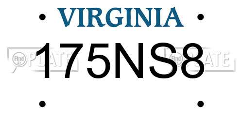 175NS8 Virginia License Plate
