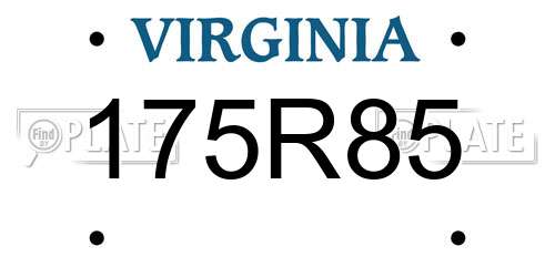 175R85 Virginia License Plate