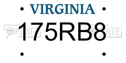 175RB8 Virginia License Plate