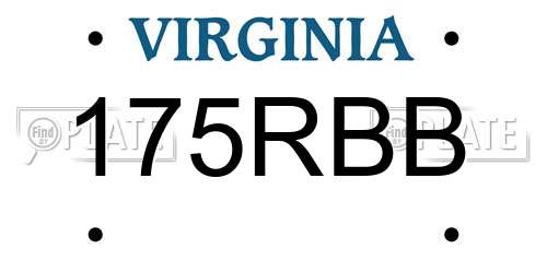 175RBB Virginia License Plate