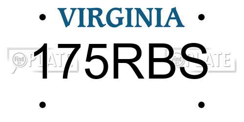175RBS Virginia License Plate