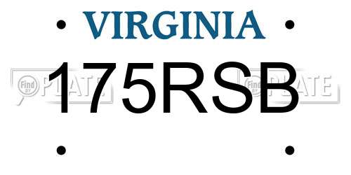 175RSB Virginia License Plate