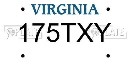 175TXY Virginia License Plate