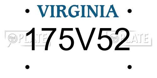 175V52 Virginia License Plate