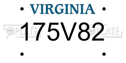 175V82 Virginia License Plate