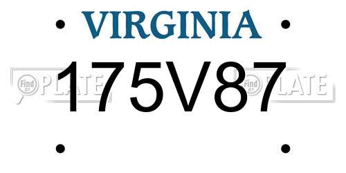175V87 Virginia License Plate
