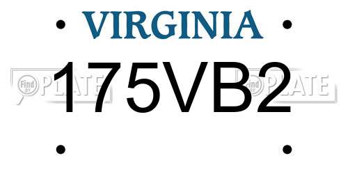 175VB2 Virginia License Plate