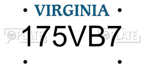 175VB7 Virginia License Plate