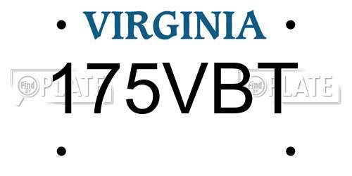 175VBT Virginia License Plate