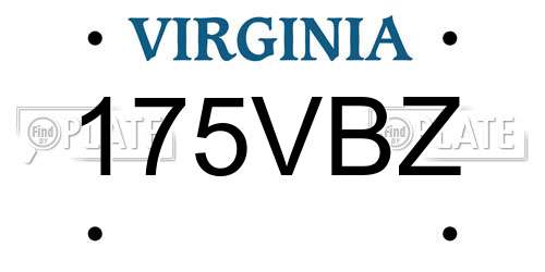 175VBZ Virginia License Plate