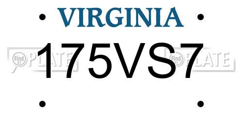 175VS7 Virginia License Plate