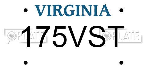 175VST Virginia License Plate