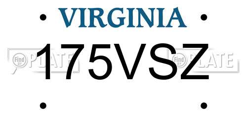 175VSZ Virginia License Plate