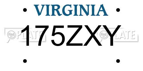 175ZXY Virginia License Plate